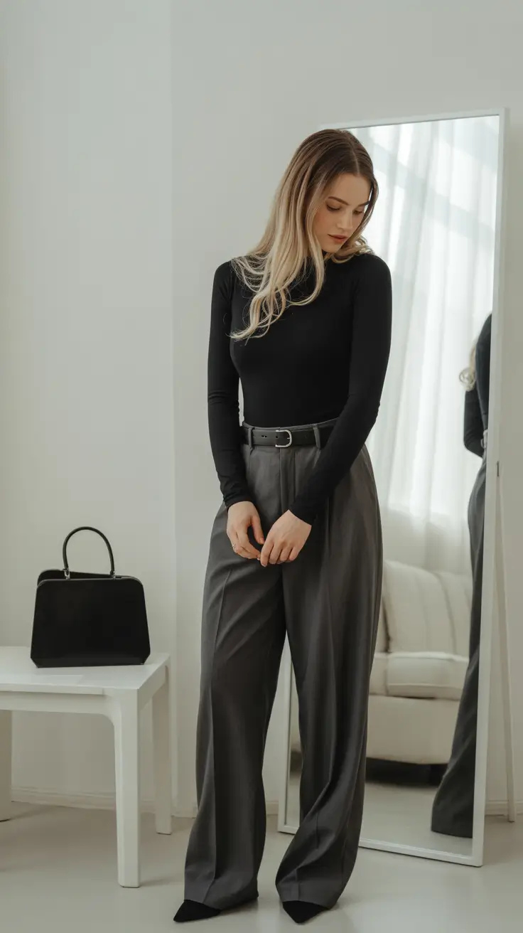 back to school outfits - cute ideas 2025+Modern Noir: When Clean Cuts Meet Sharp Confidence