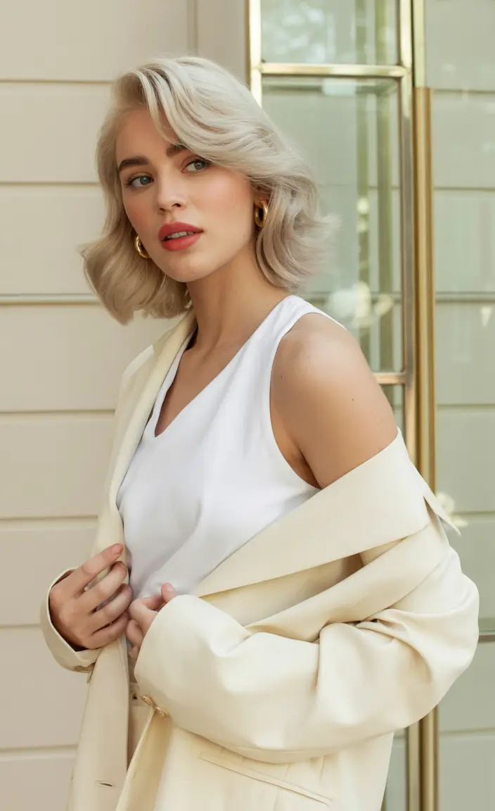 Trendy Frosted Champagne Swing with Retro Glam