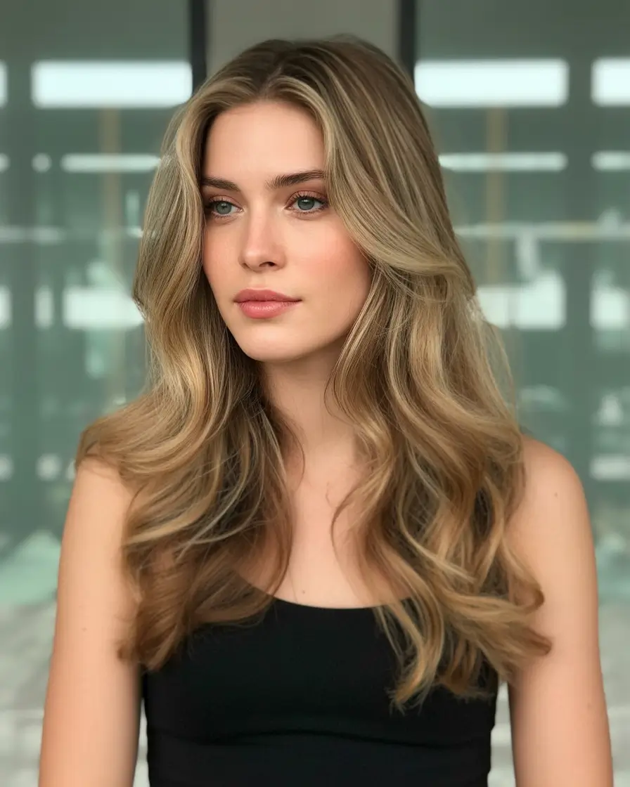 Fall hair color Neutral Bronde with Soft Face-Frame