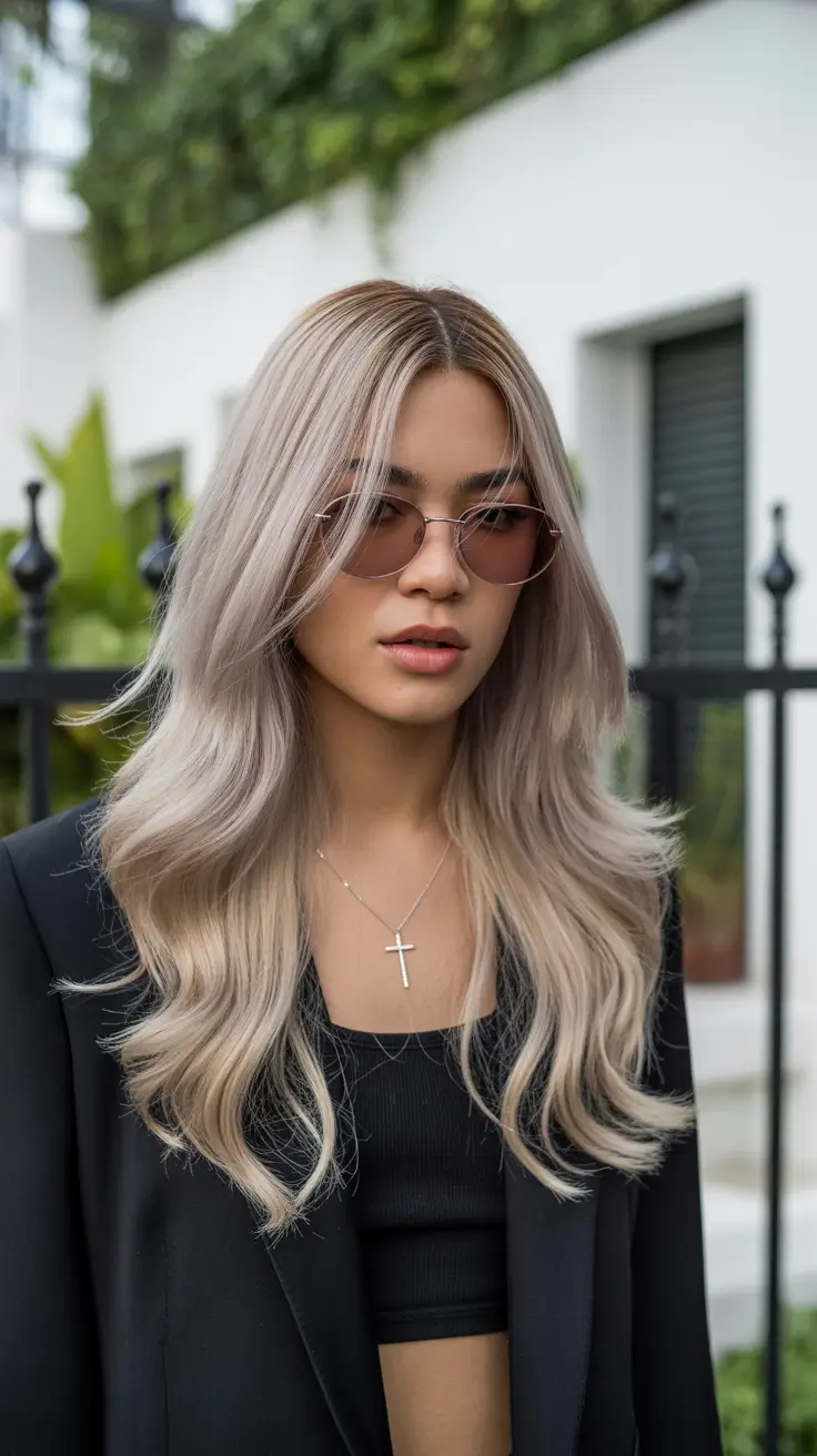 Fall hair color for blondes Soft Vanilla with a Luxe Flow