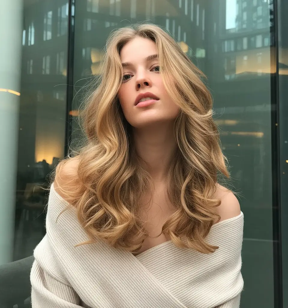 Fall hair color for blondes Golden Layered Luxe for Effortless Volume