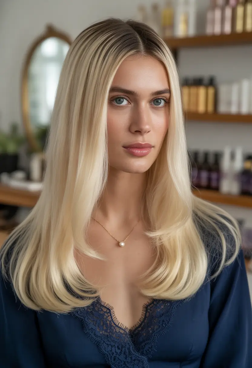 Fall hair color for blondes Classic Cream Blonde with Subtle Face Frame