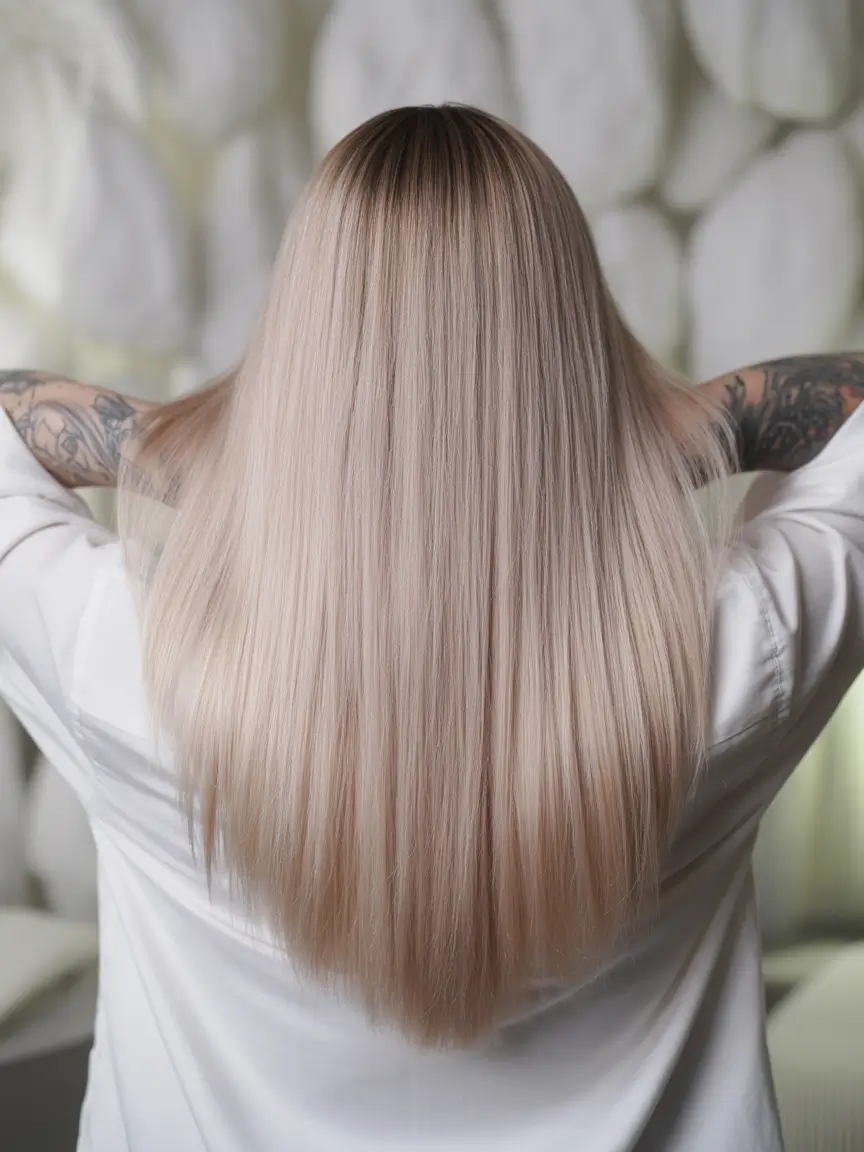 Fall hair color for blondes Smoky Root Melt with Vanilla Ash Length
