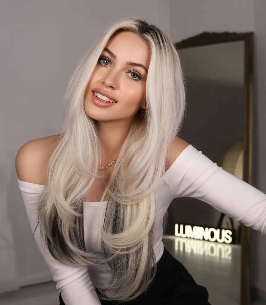 Fall hair color for blondes Contrast Layers with Chunky Coolness