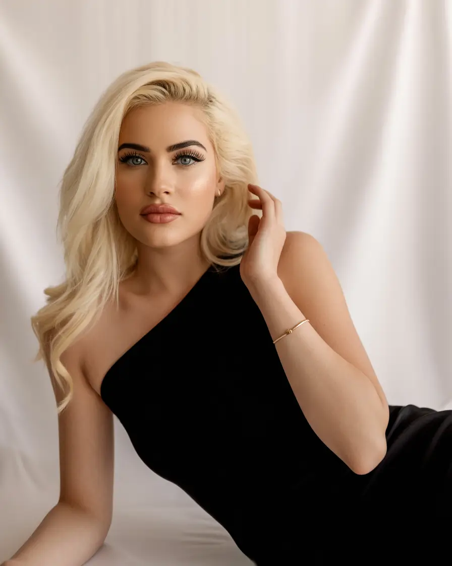 Fall hair color for blondes Creamy Bombshell Blonde with Side Volume