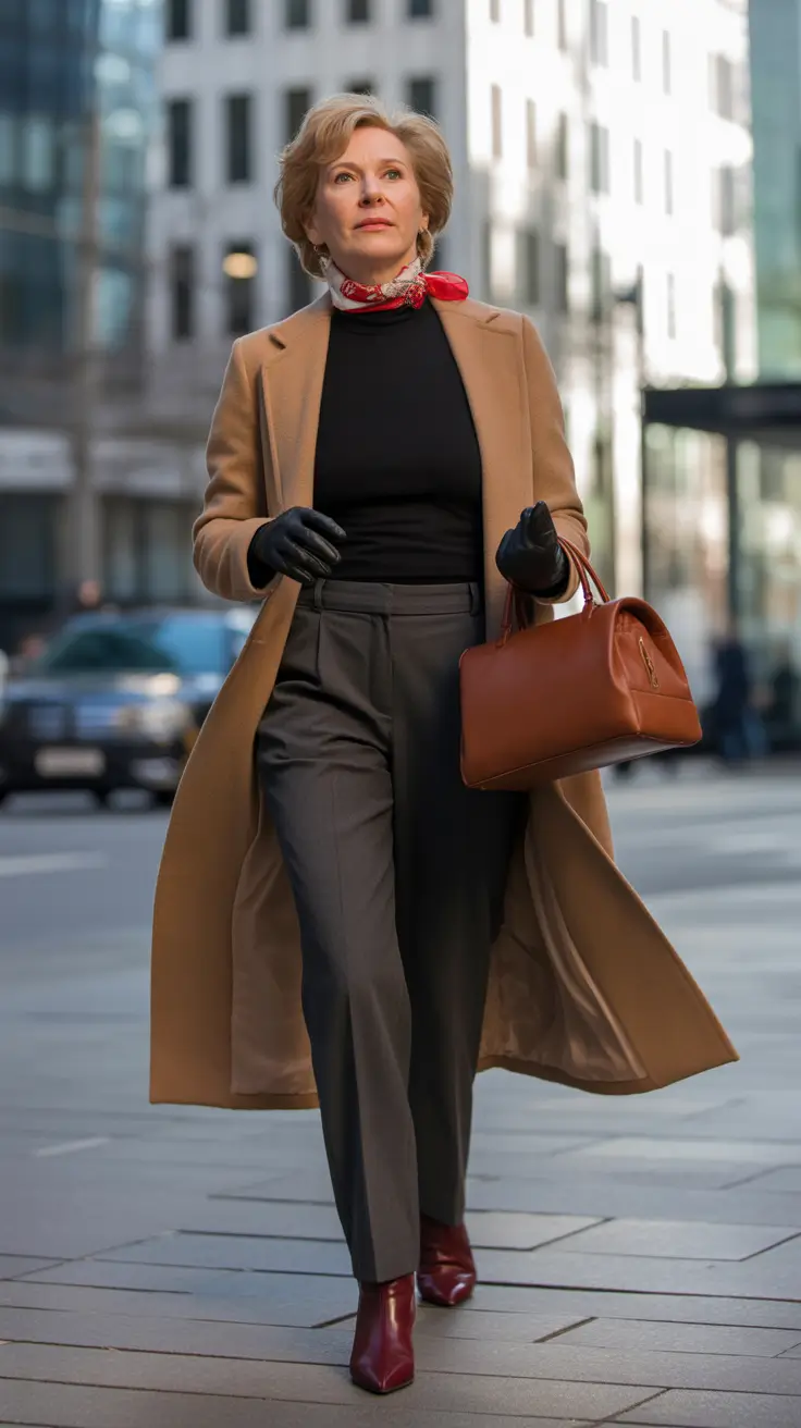 fall outfits for women over 50 City Stroll with a Sharp Edge
