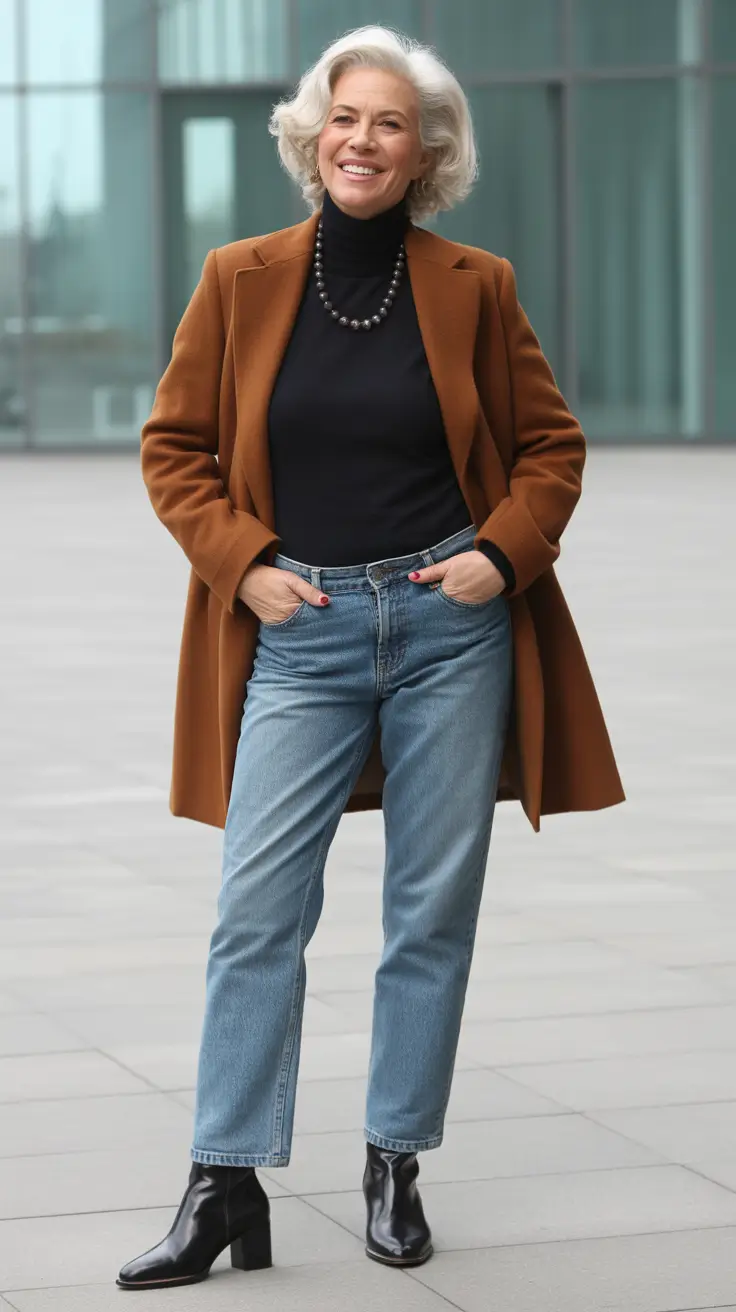 fall outfits for women over 50 Modern Western Meets Urban Denim