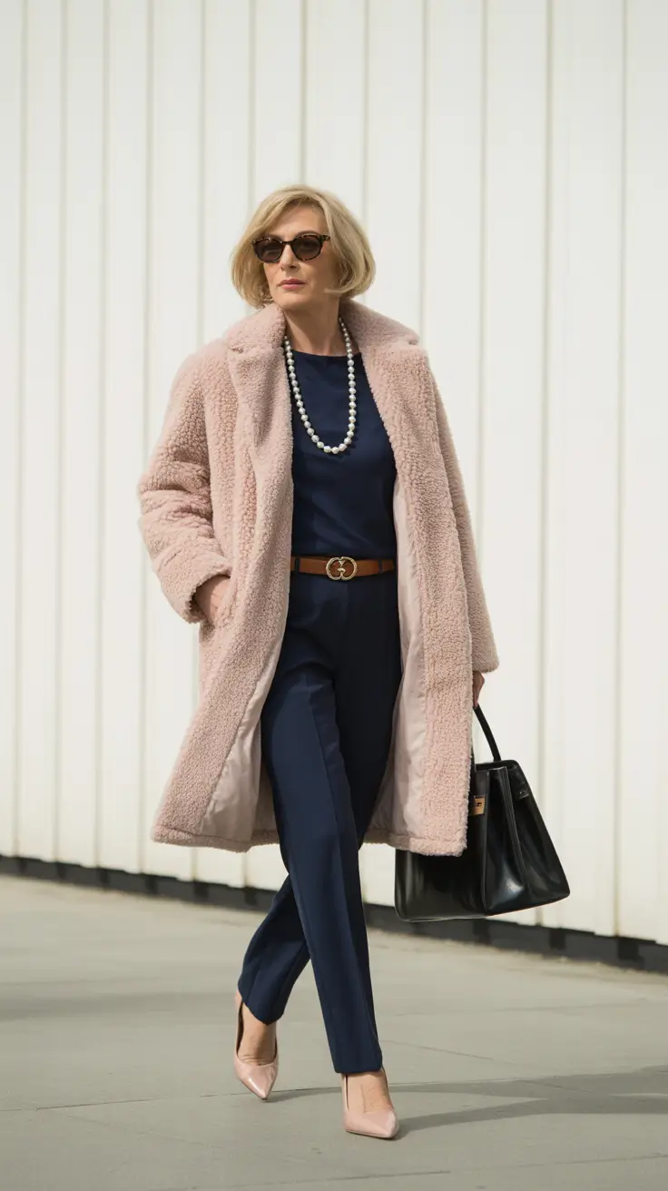 fall outfits for women over 50 Textured Layers with a Touch of Luxe