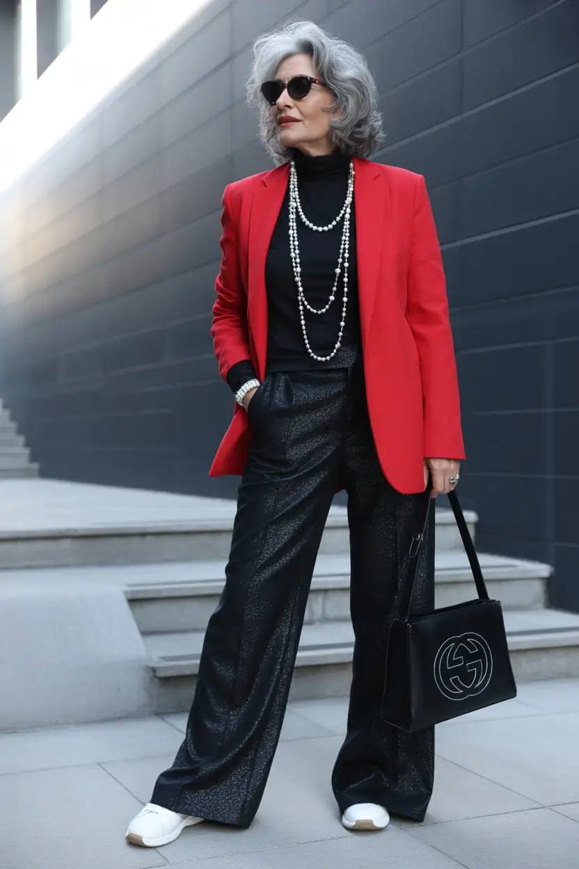 fall outfits for women over 50 Statement Blazer Energy
