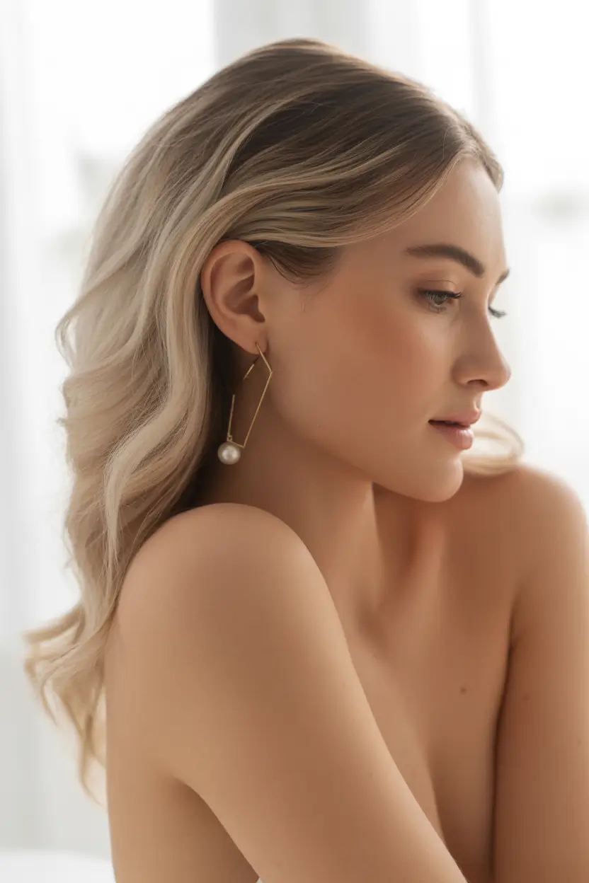 end of summer hairstyles Soft Luxe: Barely-There Waves with Pearl Glam