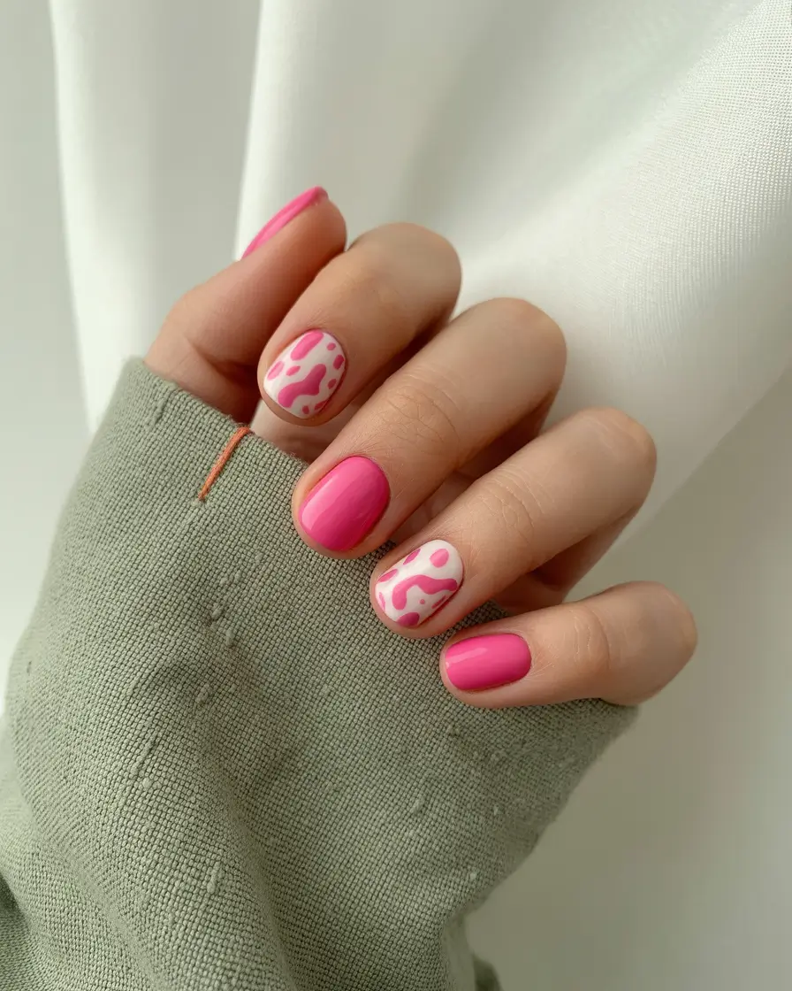 end of summer nails ideas 2025+Bubblegum Drip on Shorties