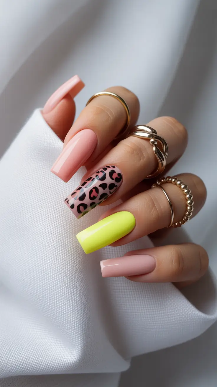 end of summer nails Neon Safari Clash
