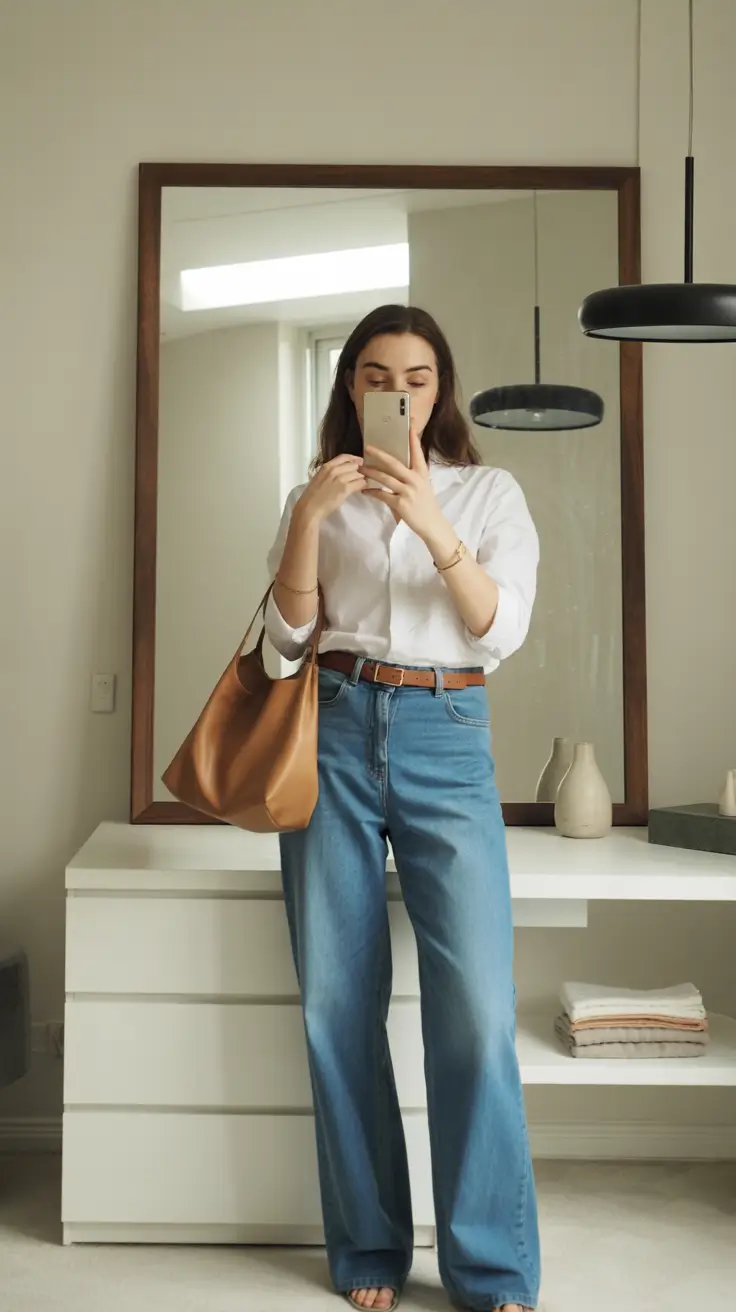 end of summer outfits Smart and Effortless in Wide-Leg Denim