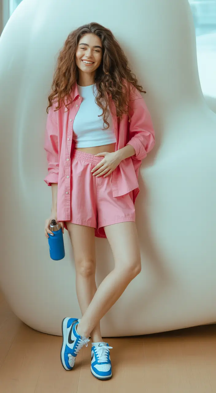end of summer outfits Sporty Pop with a Bubblegum Twist