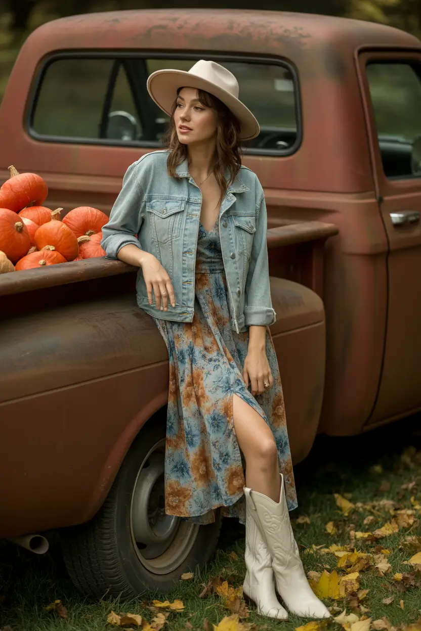 everyday fall outfits ideas 2025 Country Garden Romantic