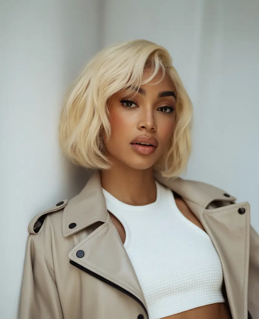 Fall hair color for black women+The Soft Blonde Bob That Means Business