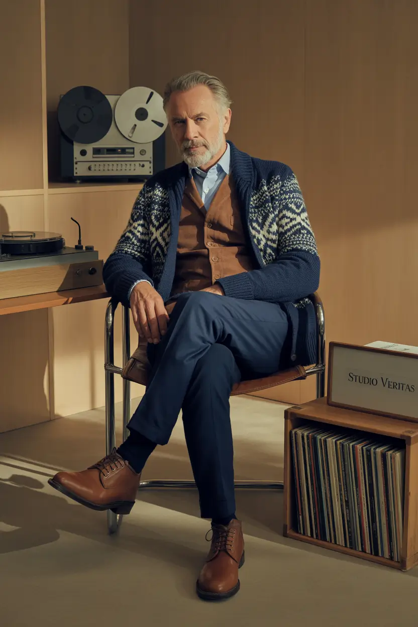 fall business casual outfits for men – Nordic Cardigan Remix