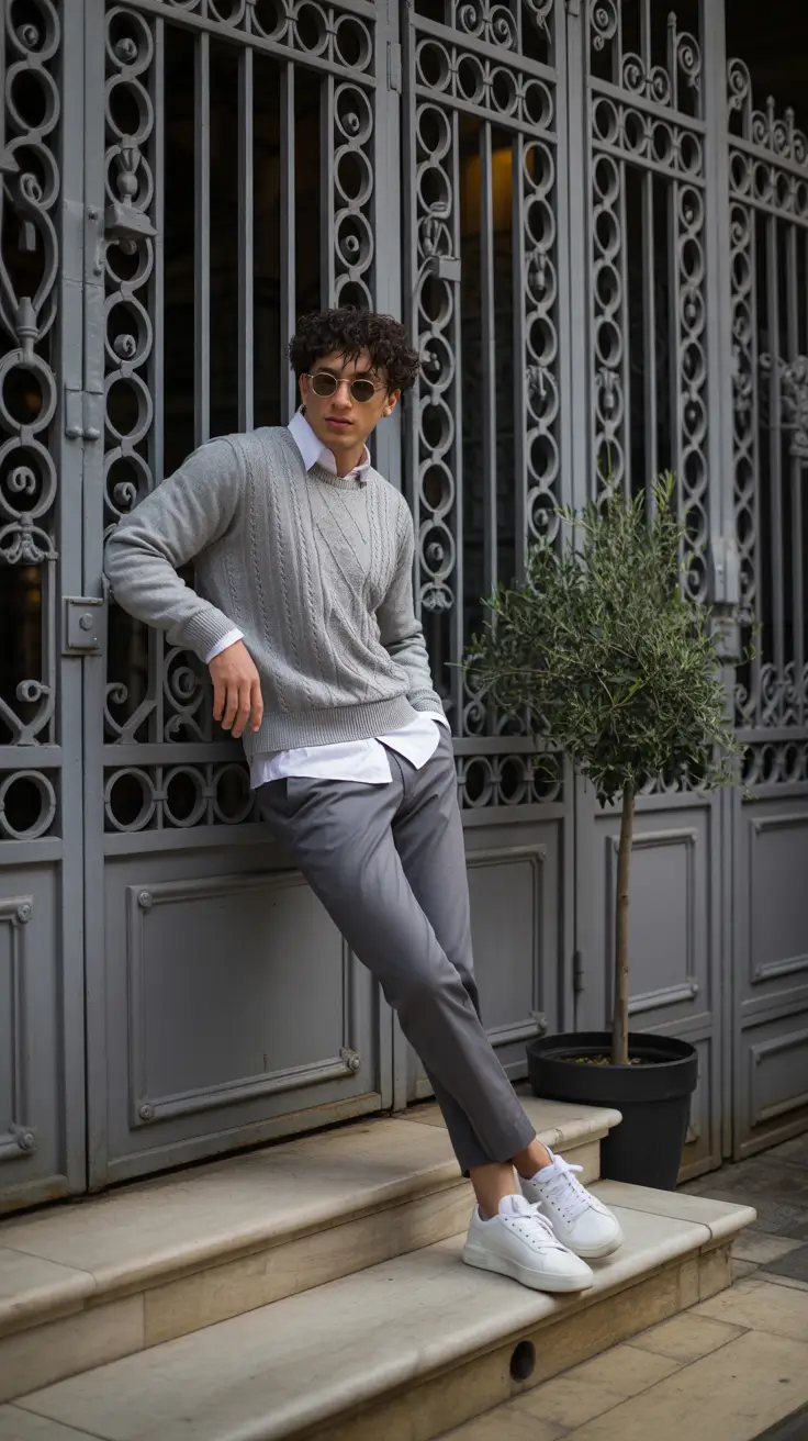 fall business casual outfits for men – Soft Greys, Softer Steps