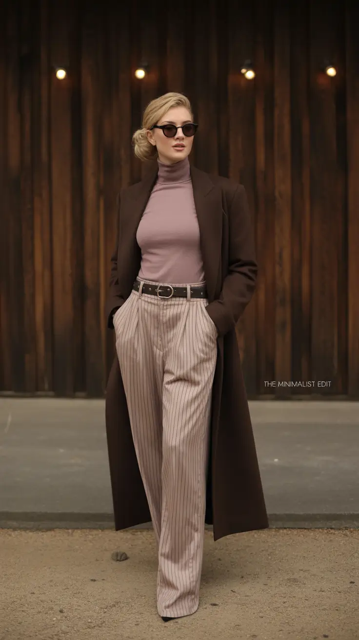 fall business casual outfits Elegant Layers in Dusty Cocoa