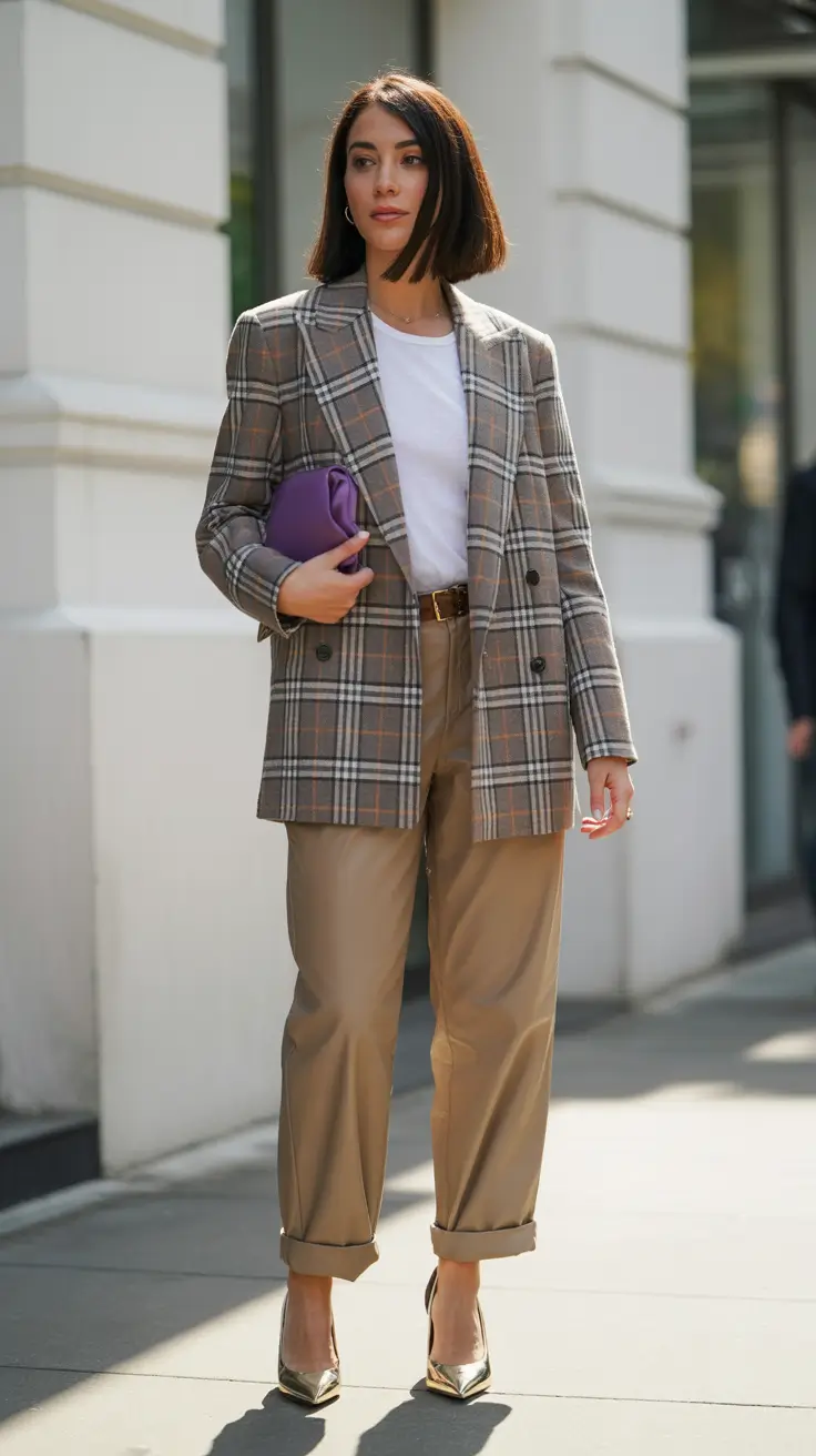 fall business casual outfits Tailored Neutrals With a Twist