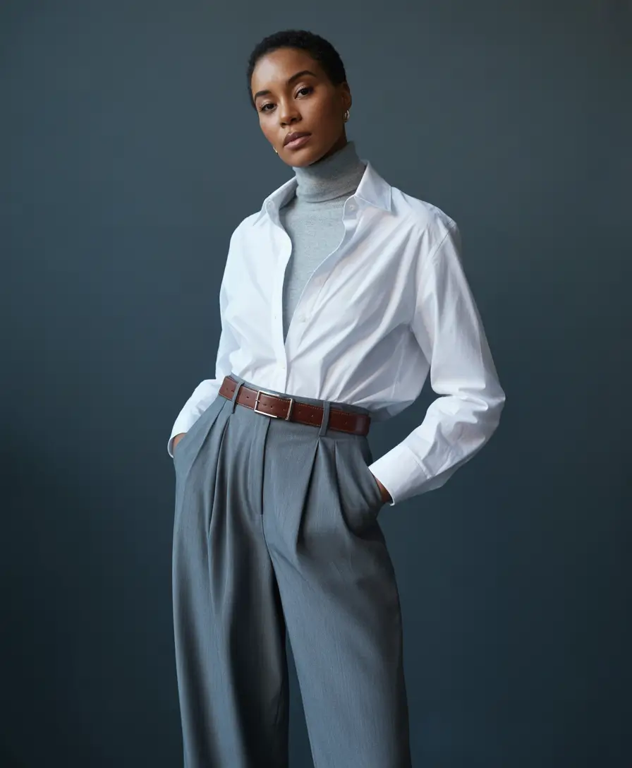 fall business casual outfits Layered Minimalism with a Masculine Edge
