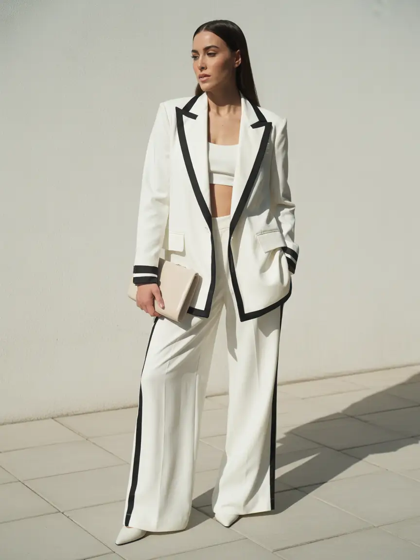 fall business casual outfits Graphic Contrast Suiting