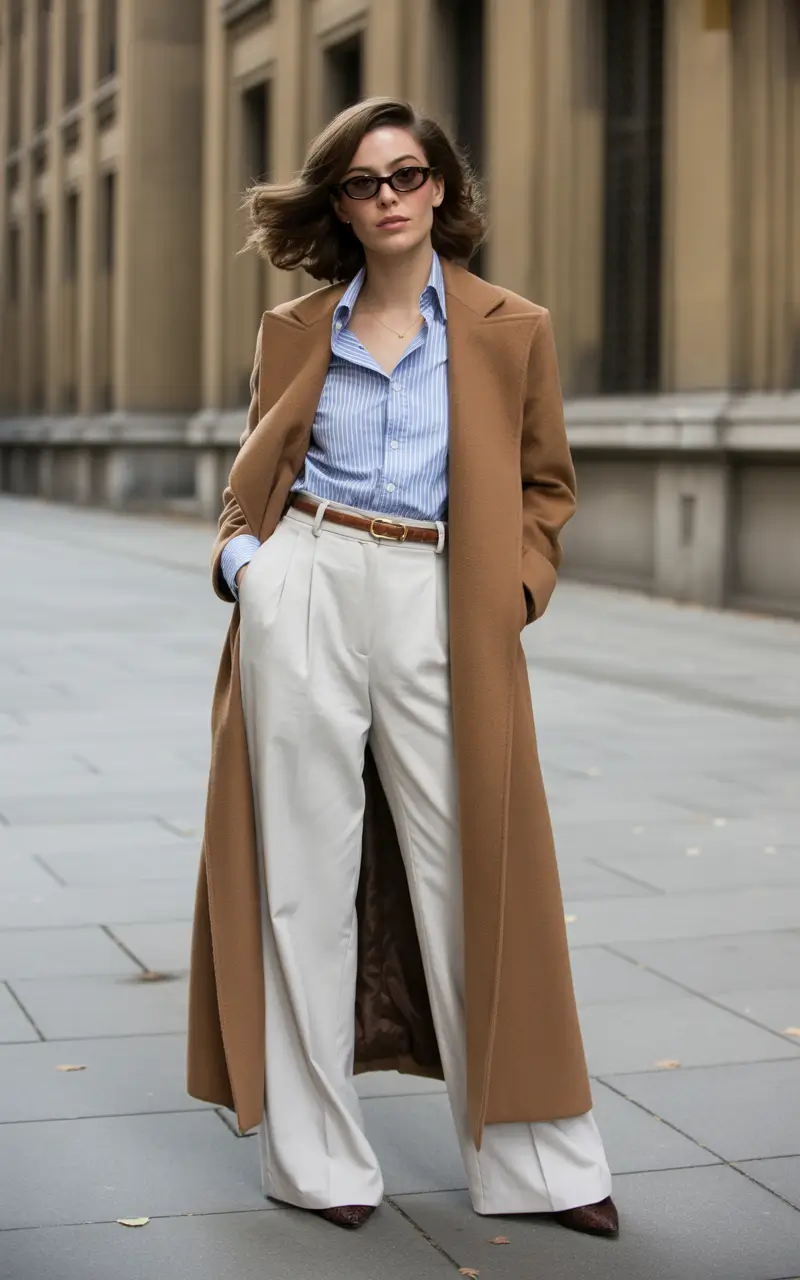 fall business casual outfits Classic Americana with a Fall Coat Spin
