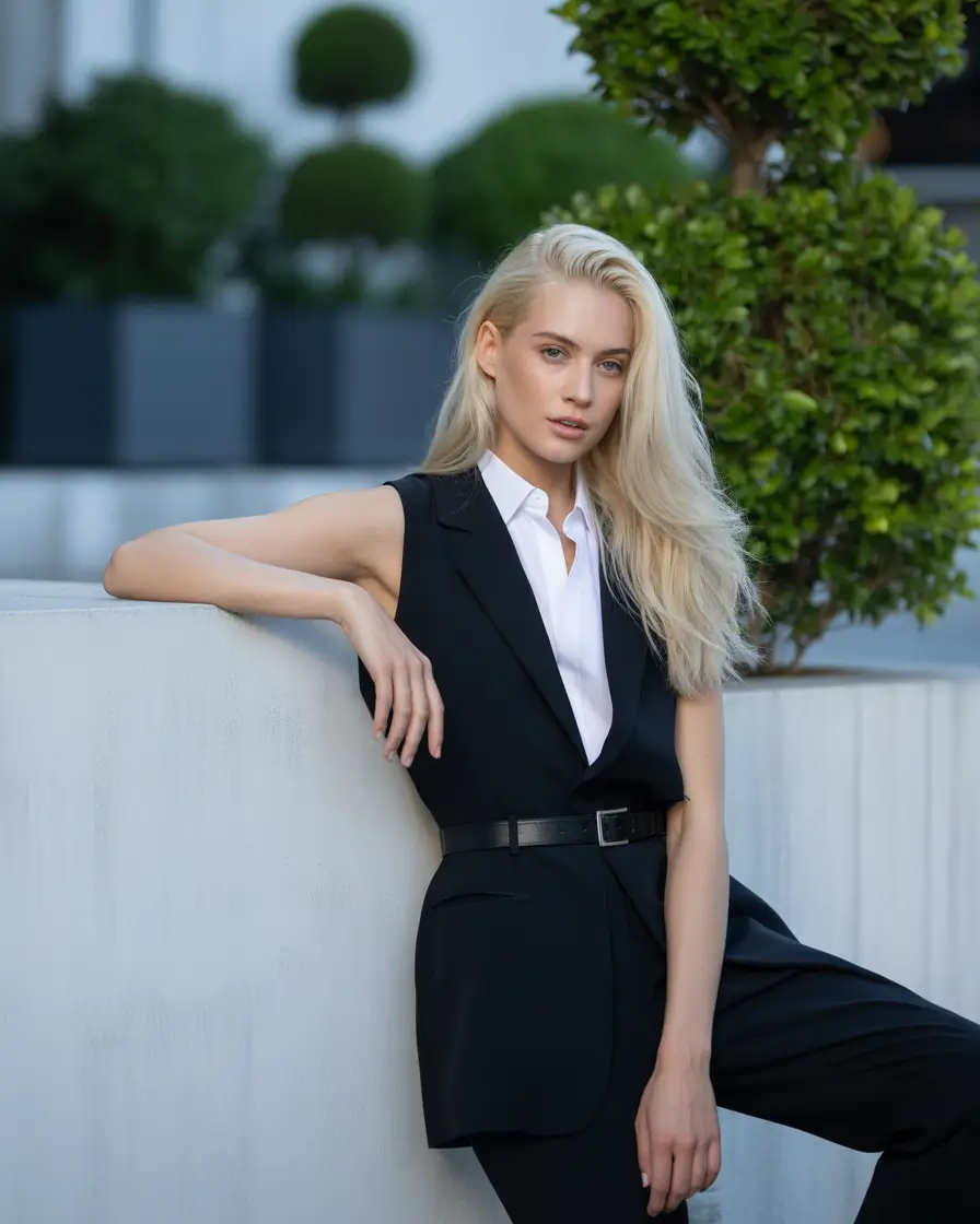 fall old money outfits Power Simplicity in Monochrome