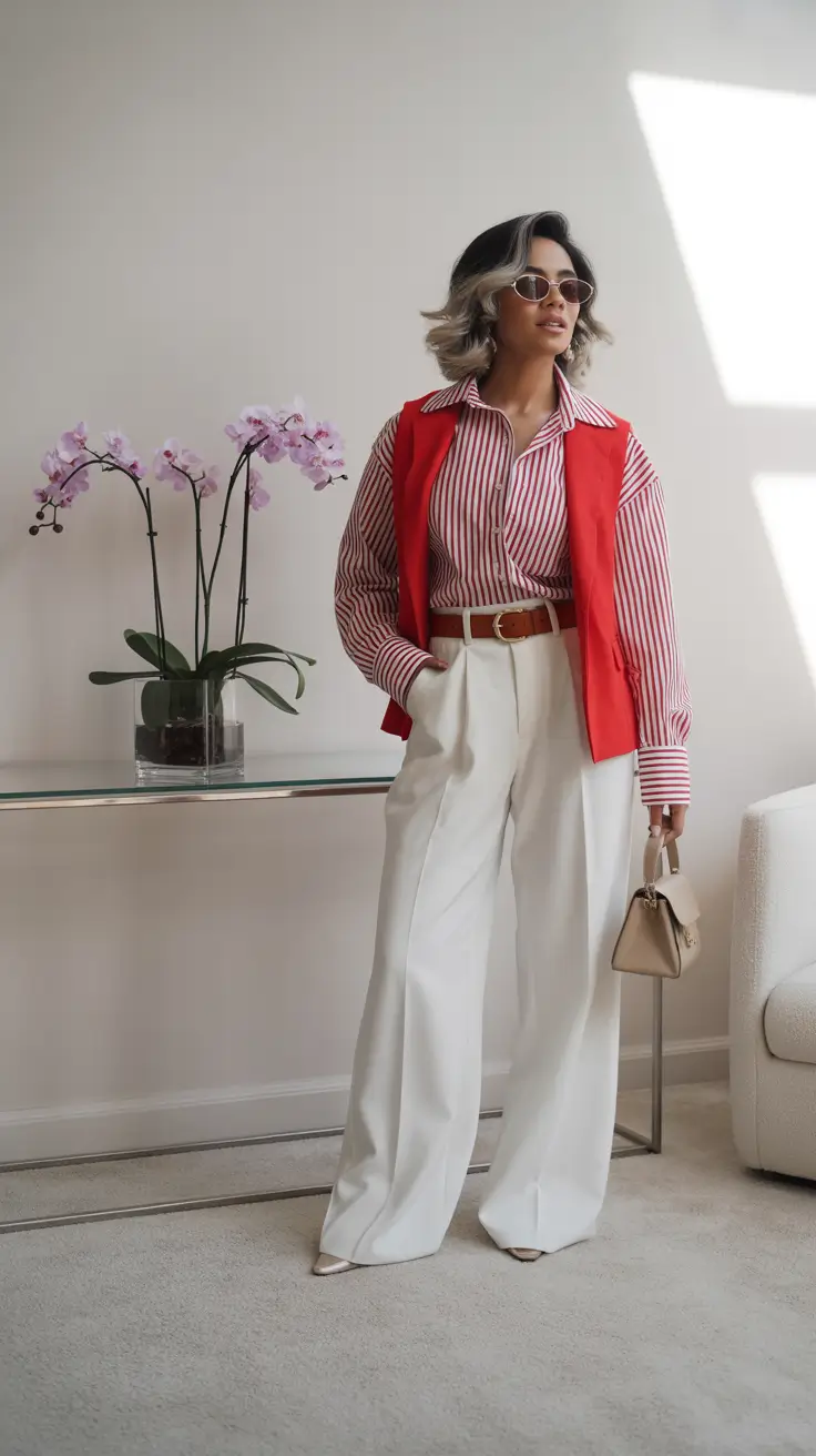 fall old money outfits Statement Stripes & Retro Confidence