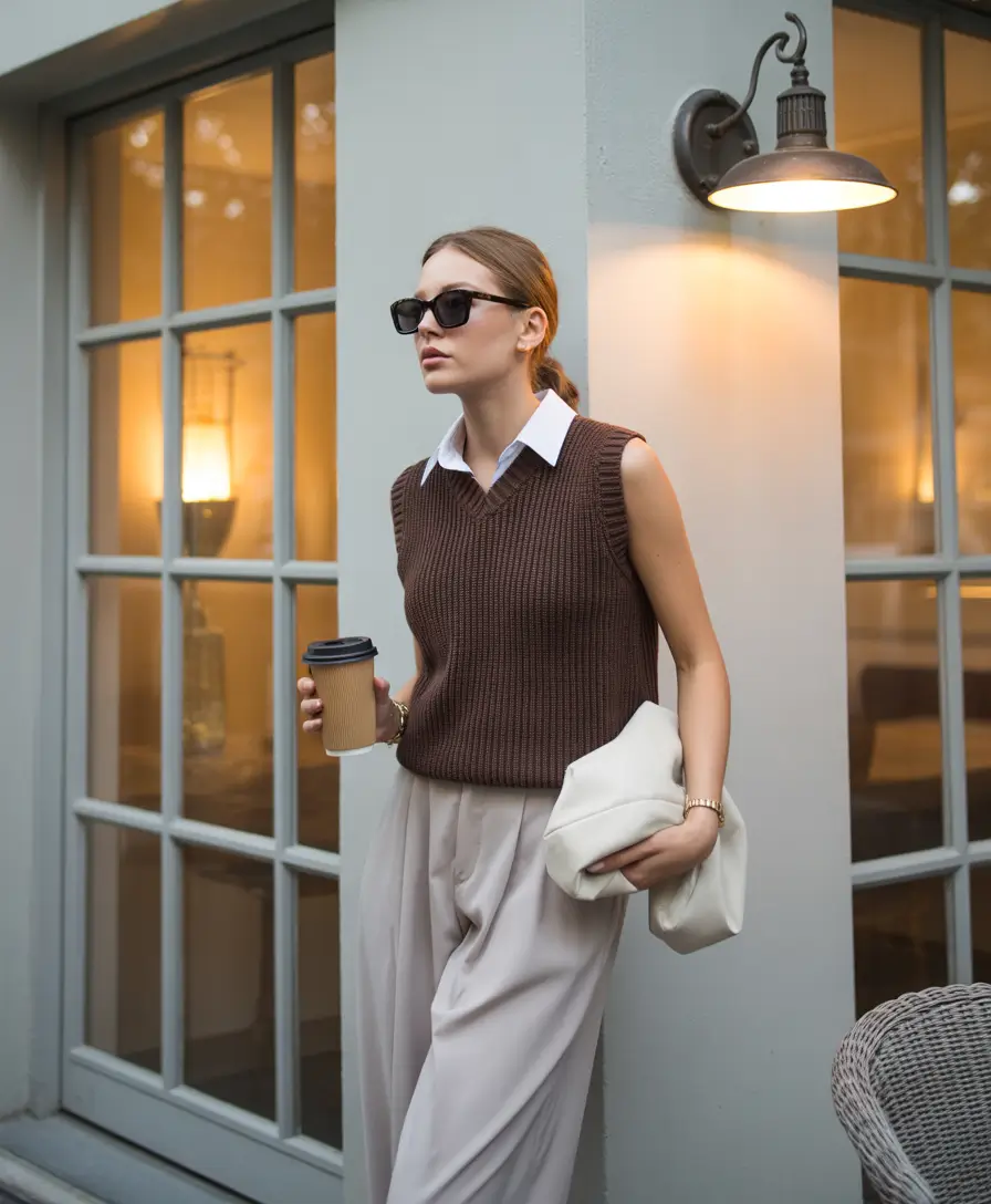 fall old money outfits Brown Tones and Coffeehouse Cool