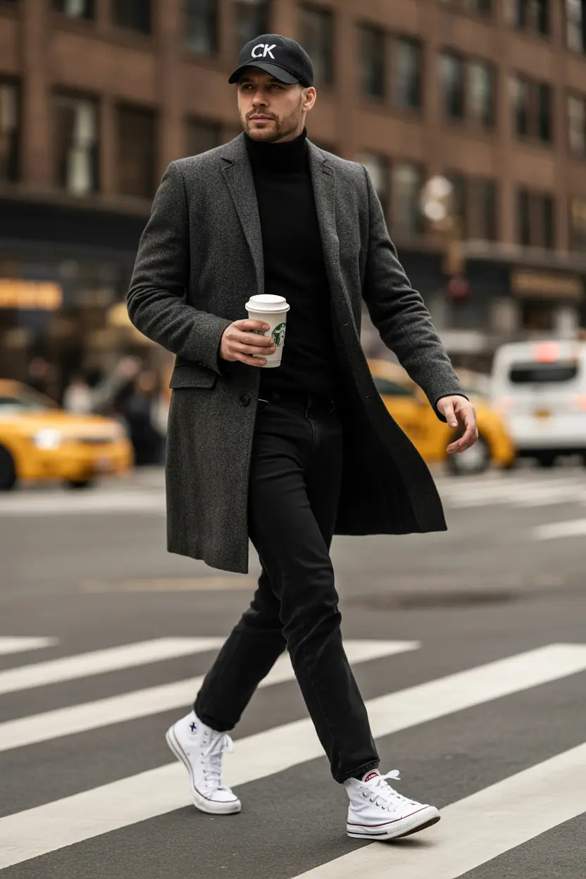 fall outfits for men 2025 Sharp and City-Ready in Monochrome Layers