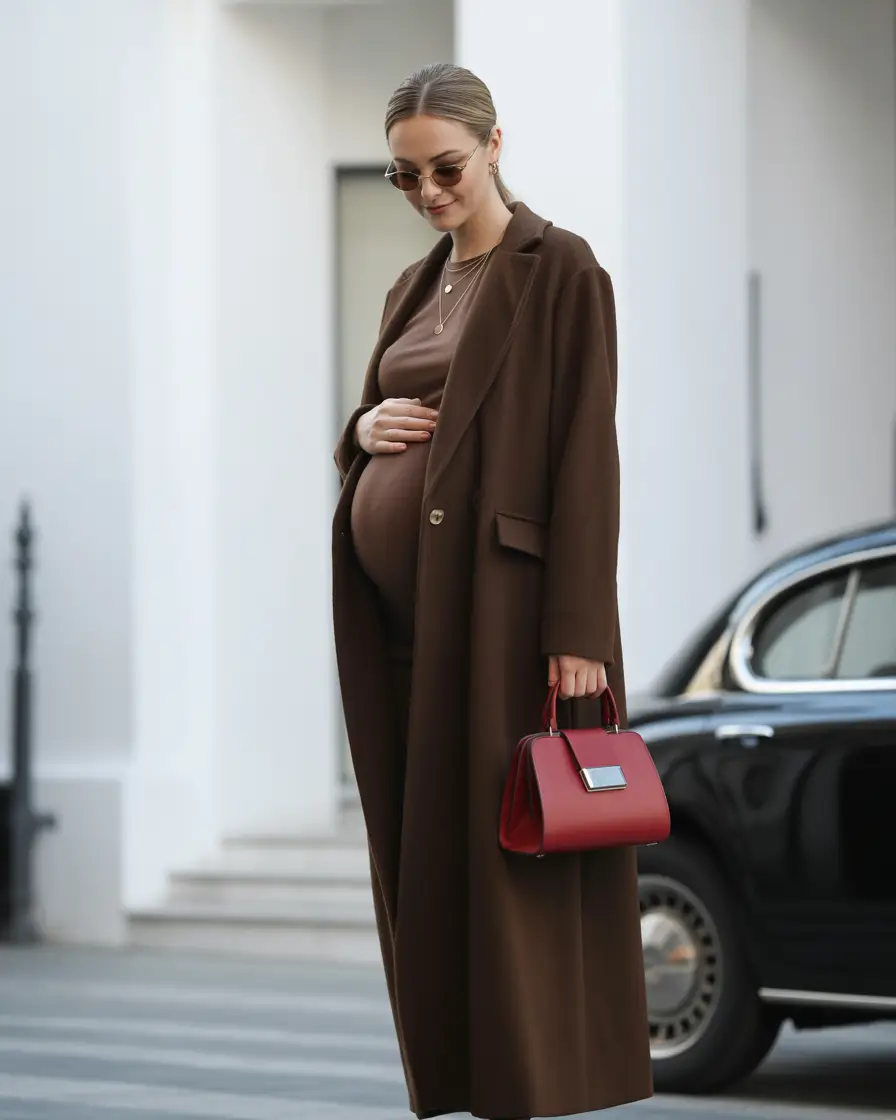 fall outfits for pregnant women Chocolate Brown for a Timeless Fall Statement