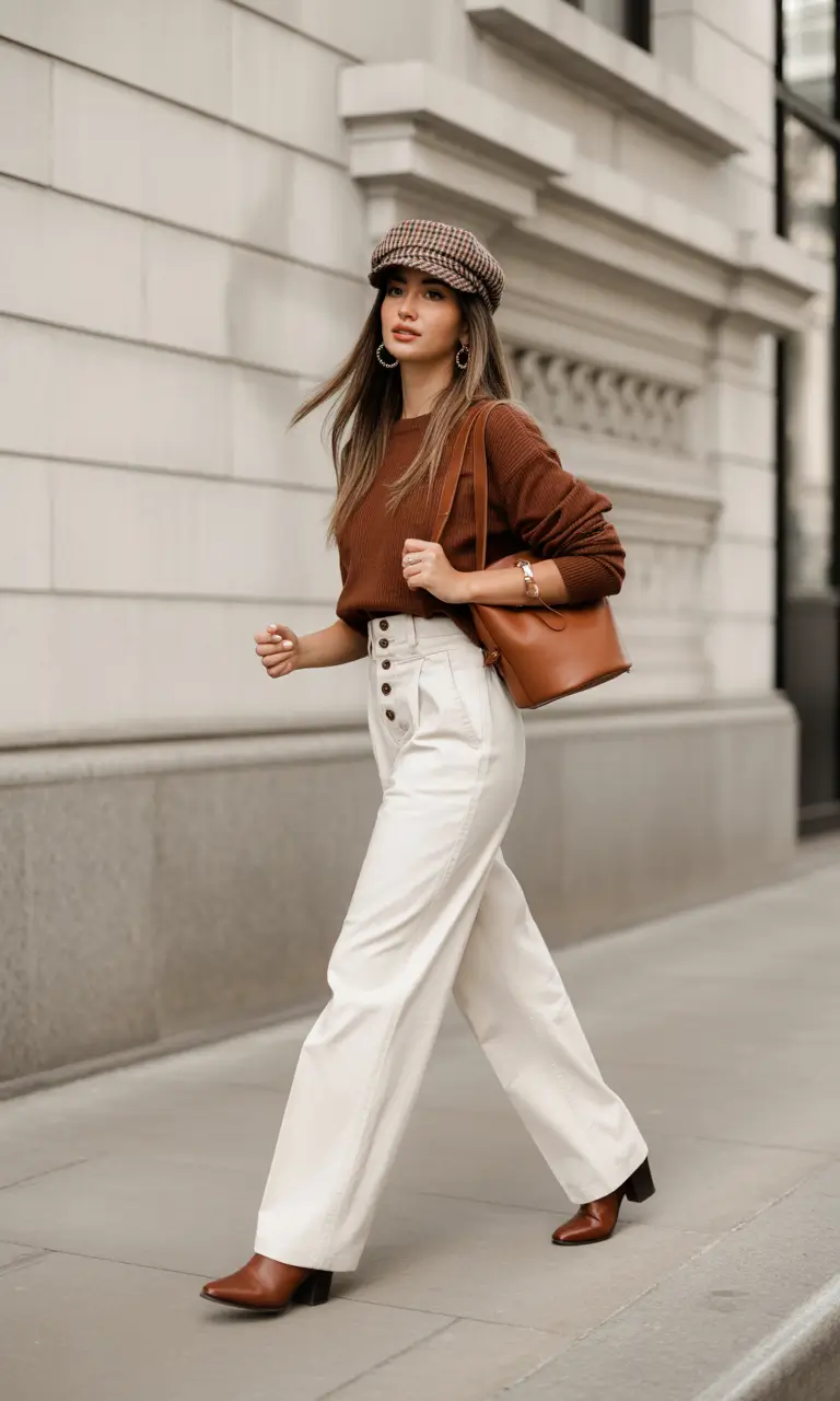 fall outfits with boots Retro Coffee Colors with Tailored Flair