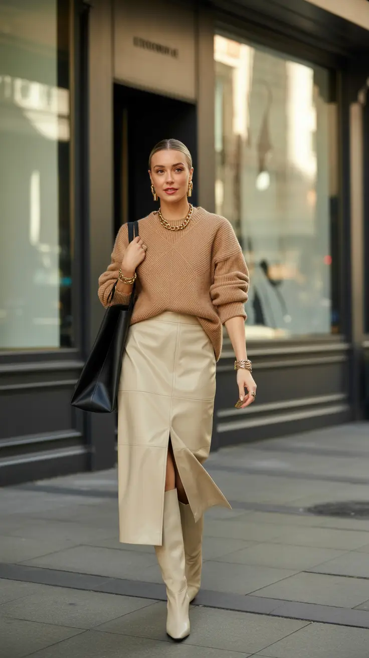 fall outfits with boots Golden Hour Neutrals with a Twist