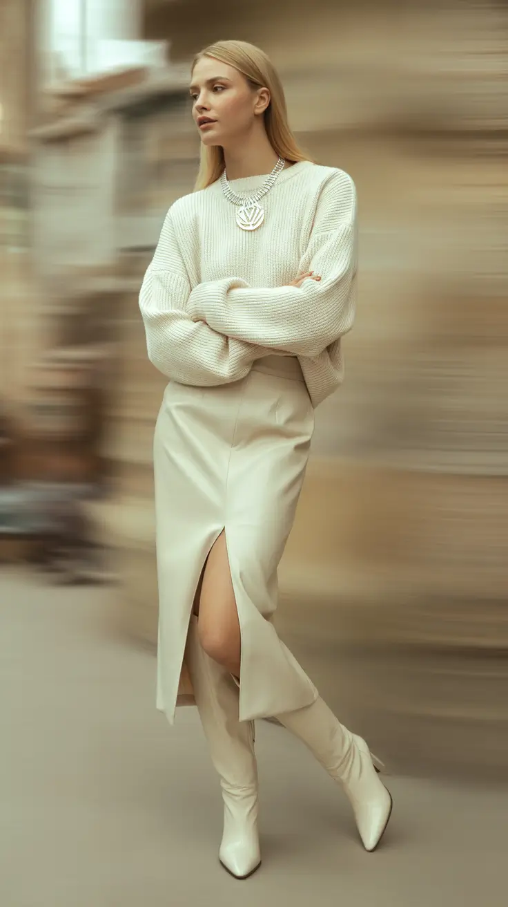 fall outfits with boots Minimalist Monochrome Magic