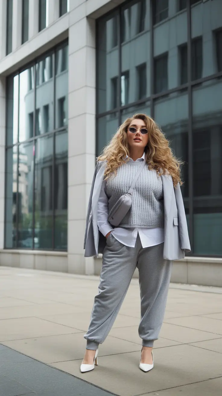 fall plus size capsule wardrobe Sporty Tailoring, but Make It Luxe