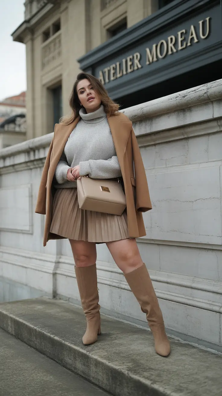 fall plus size outfits Soft Neutrals With Structure