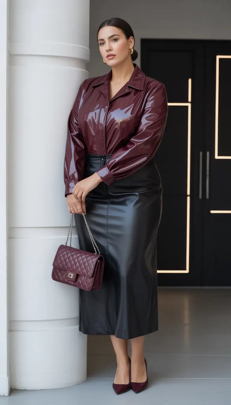 fall plus size outfits 2025 Boss Energy with a High-Gloss Edge