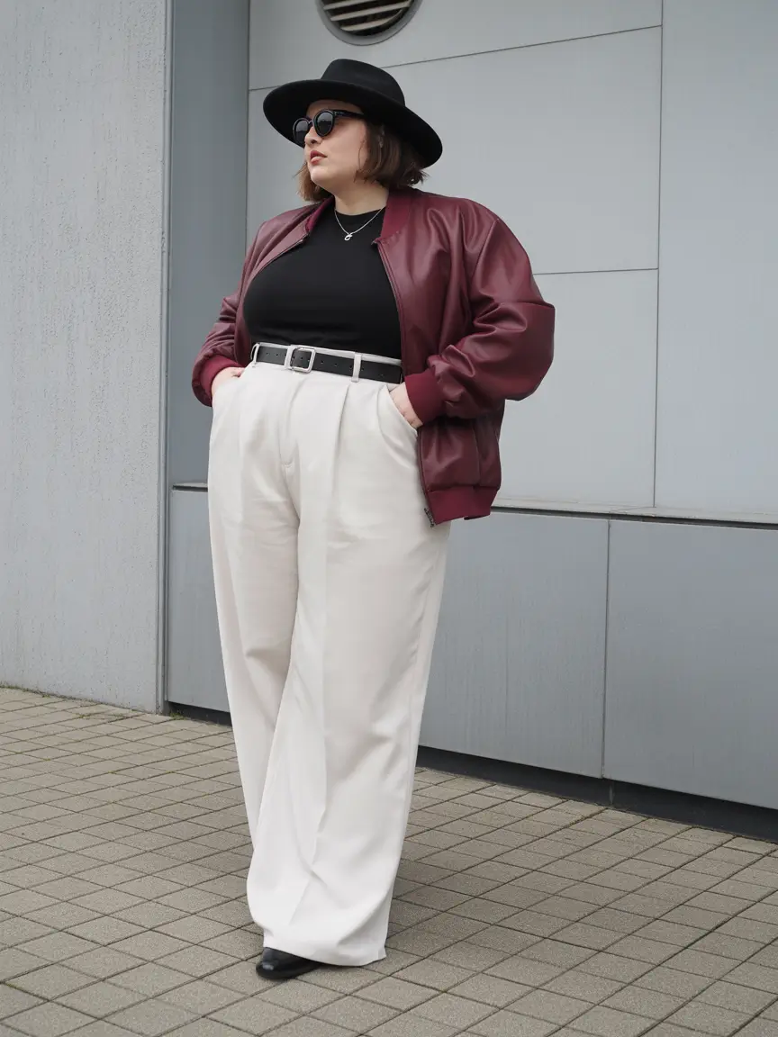 fall plus size outfits Minimalist Cool With a Pop of Attitude