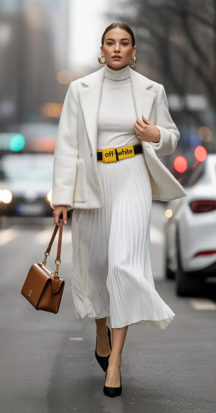 fall skirt outfits 2025 All-White, but Make It Autumn