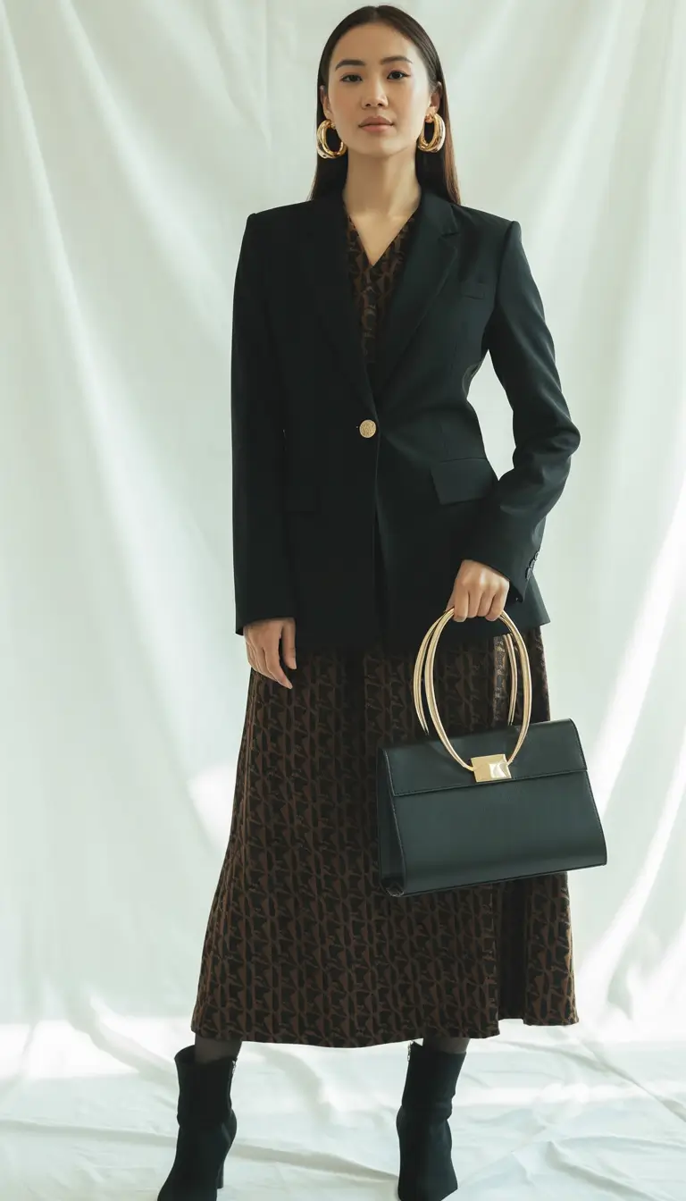 fall skirt outfits 2025 Grown-Up Glamour With a Graphic Twist