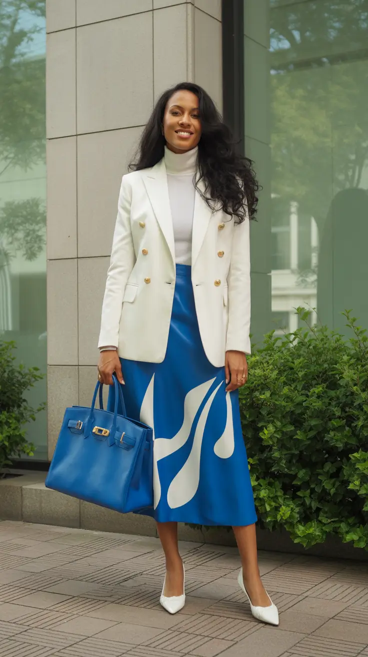 fall skirt outfits 2025 Modern Royal Blues