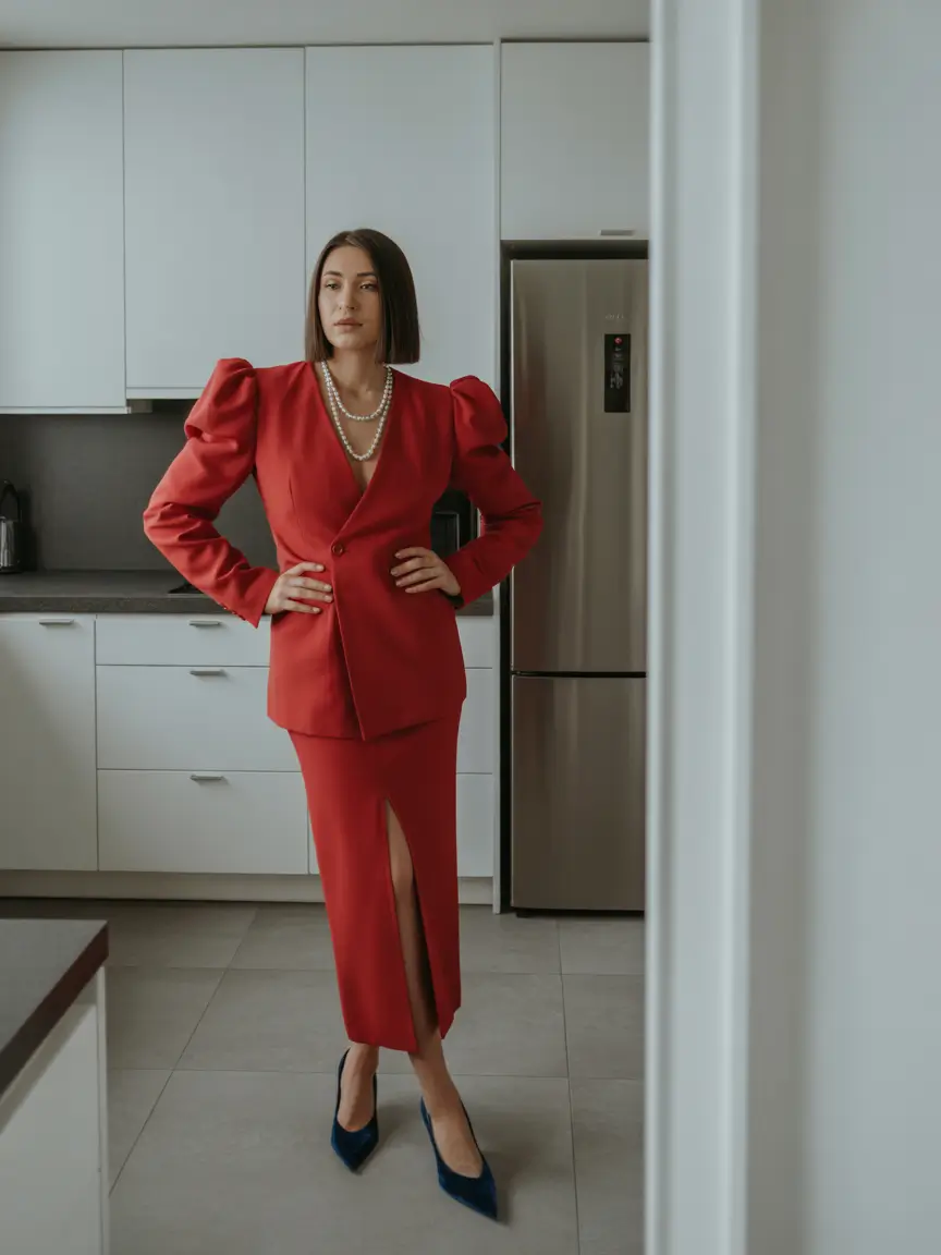 fall skirt outfits 2025 Retro Red Revival