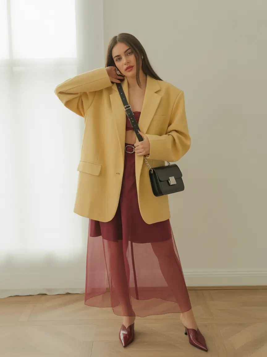 fall skirt outfits 2025 Blazer Play and Wine-Toned Whimsy