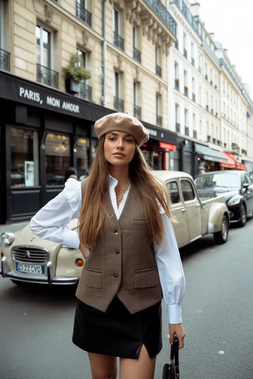 fall transition outfits 2025 Parisian Prep with a Twist