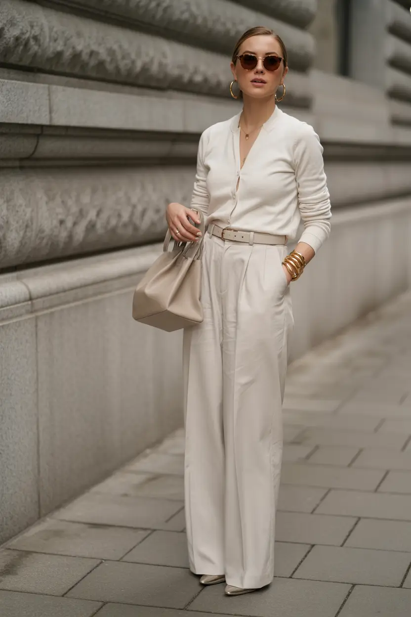 fall transition outfits Effortless Elegance in Monochrome Neutrals