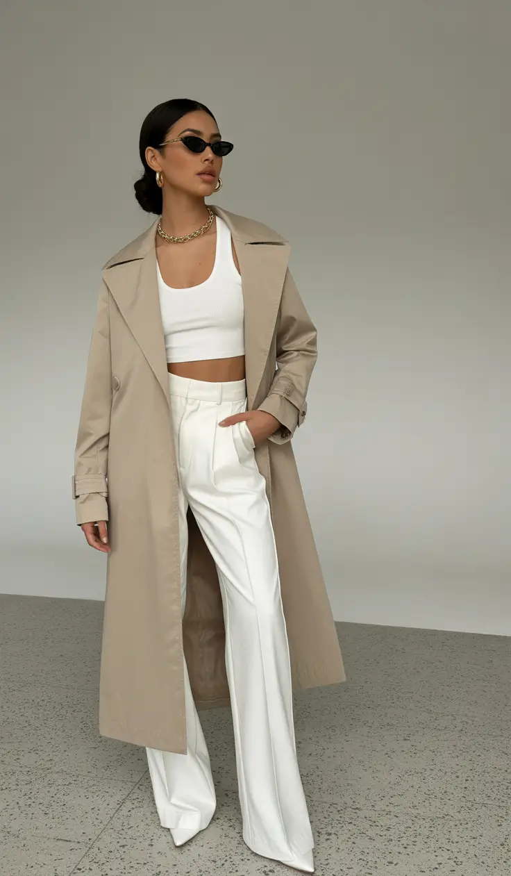 fall work outfits for women 2025 Trench-Coat Minimalism