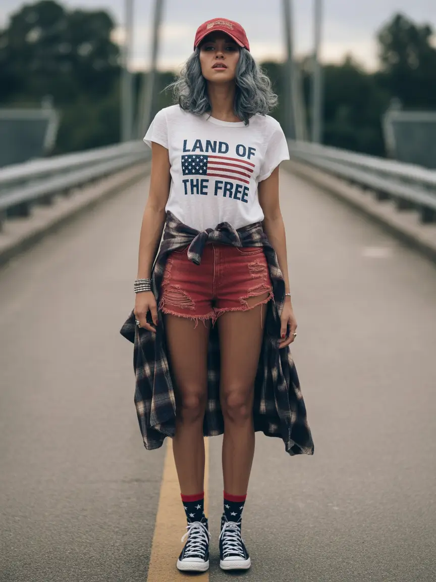 july outfits ideas 2025 Star-Spangled Casual Cool