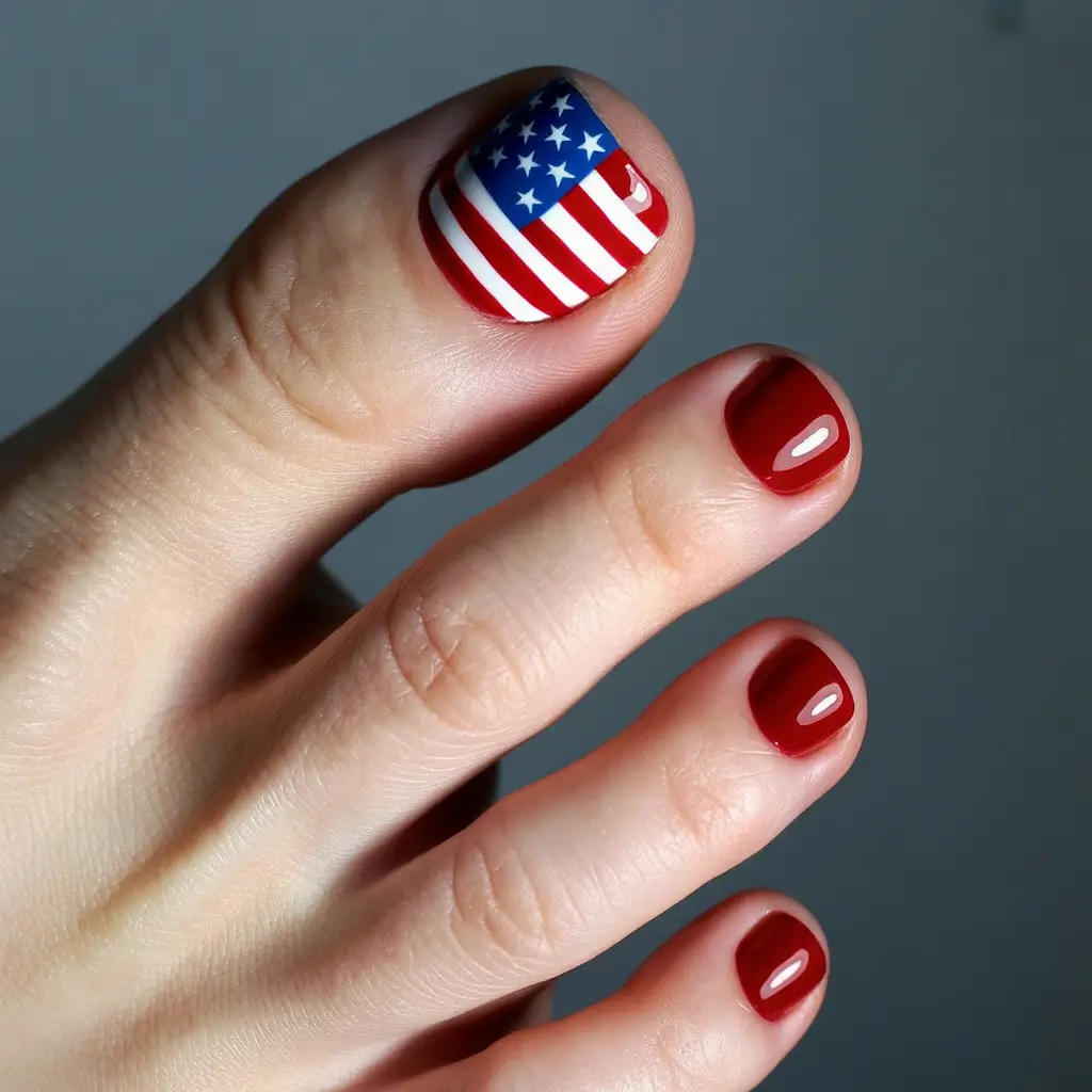 july toe nails ideas 2025 Classic Stars & Stripes Reimagined