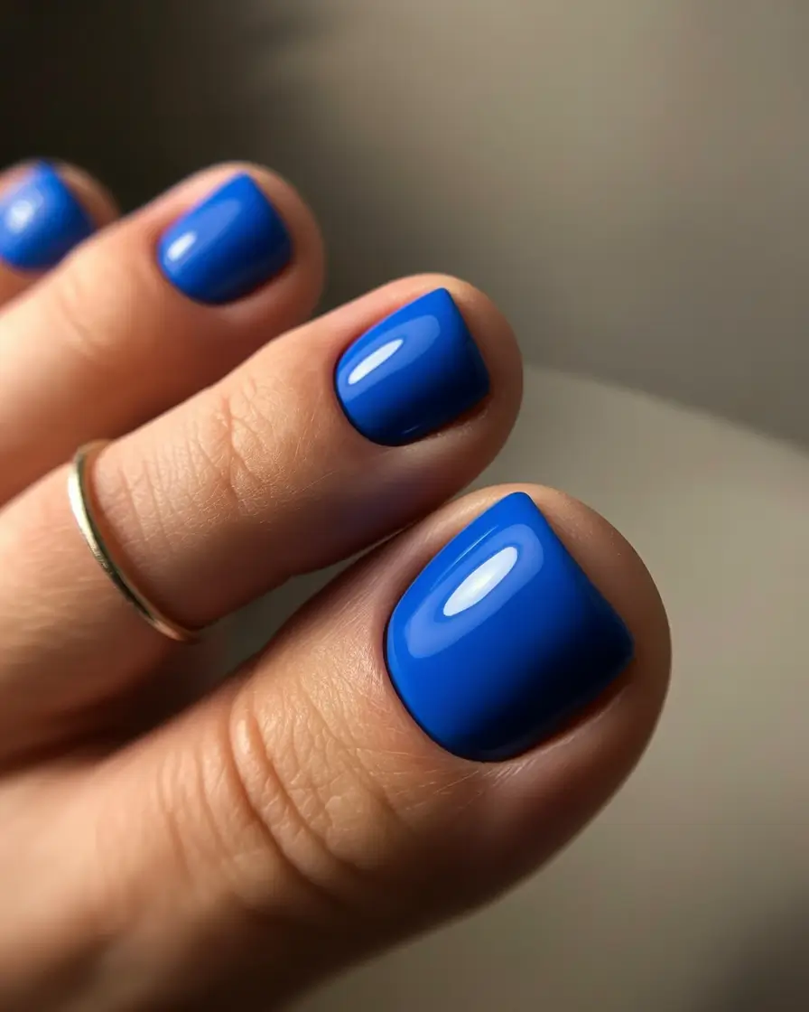july toe nails ideas 2025 Ocean-Blue Minimalism with a Power Punch